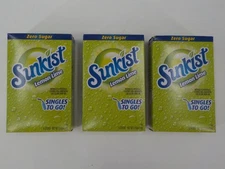 3 Boxes Sunkist Lemon Lime Drink Mix Singles To Go 6 Singles Ea 18 Total Packets