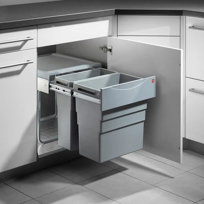 Einbau-Mülleimer AS Easy Cargo 30/19 dunkelgrau/schwarz 49l Hailo 3668501 - Bild 1 von 4