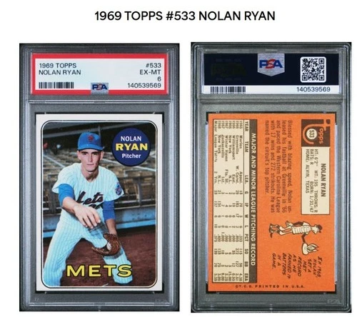 1969 Topps Baseball Nolan Ryan #533 PSA 6 EX-MT