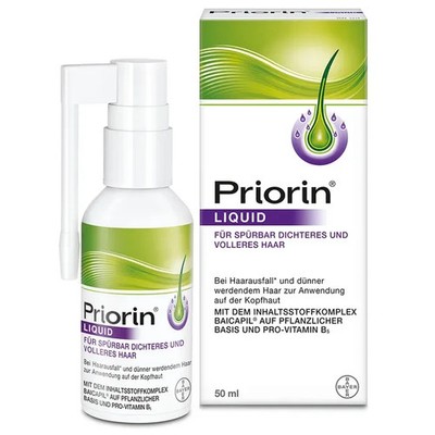 PRIORIN Liquid 50ml 3 month hair loss regrowth 2027  VEGAN STRONG HAIR GERMANY