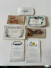 Victorian Reward of Merit & Trade Cards Lot 1800s Frogs Scrap Calling Cards