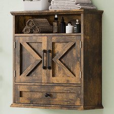 Bathroom Wall Cabinet, Wall Mounted Medicine Cabinet with Drawer, Barn Door  Ad