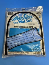 NOS The Wet Set Blue Embossed Air Mat Unopened 1983 Style #59700 Inflatable Vtg