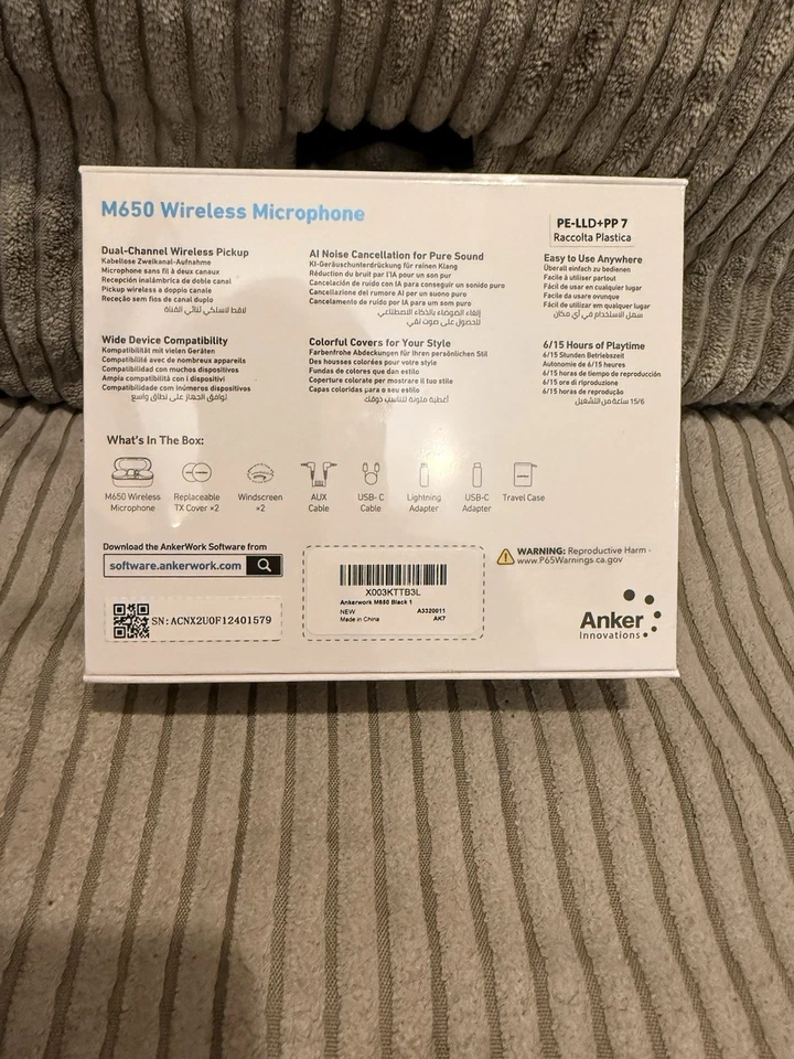 *NEW* AnkerWork M650 Wireless Lavalier Microphone Pro Noise Cancellation Vlog - Image 3 of 3