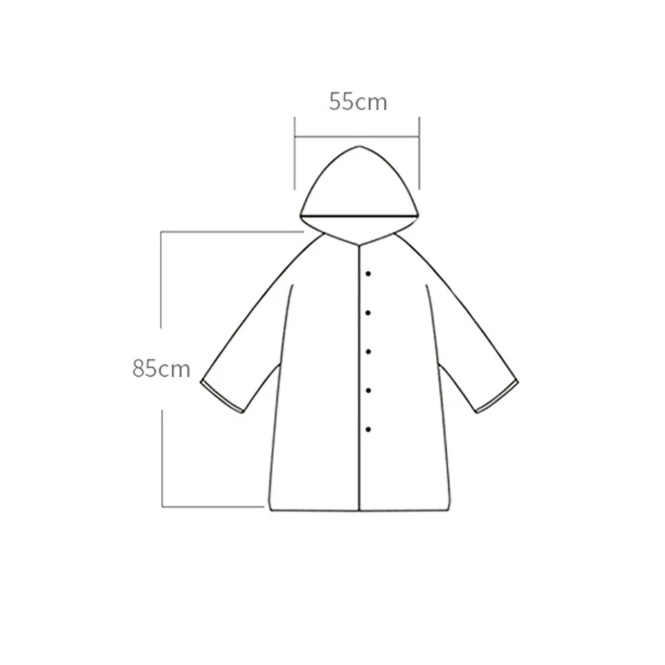 Regenmantel Verstärkt Wasserdicht Klar Mit Kapuze Für Jungen/Mädchen 7O5O