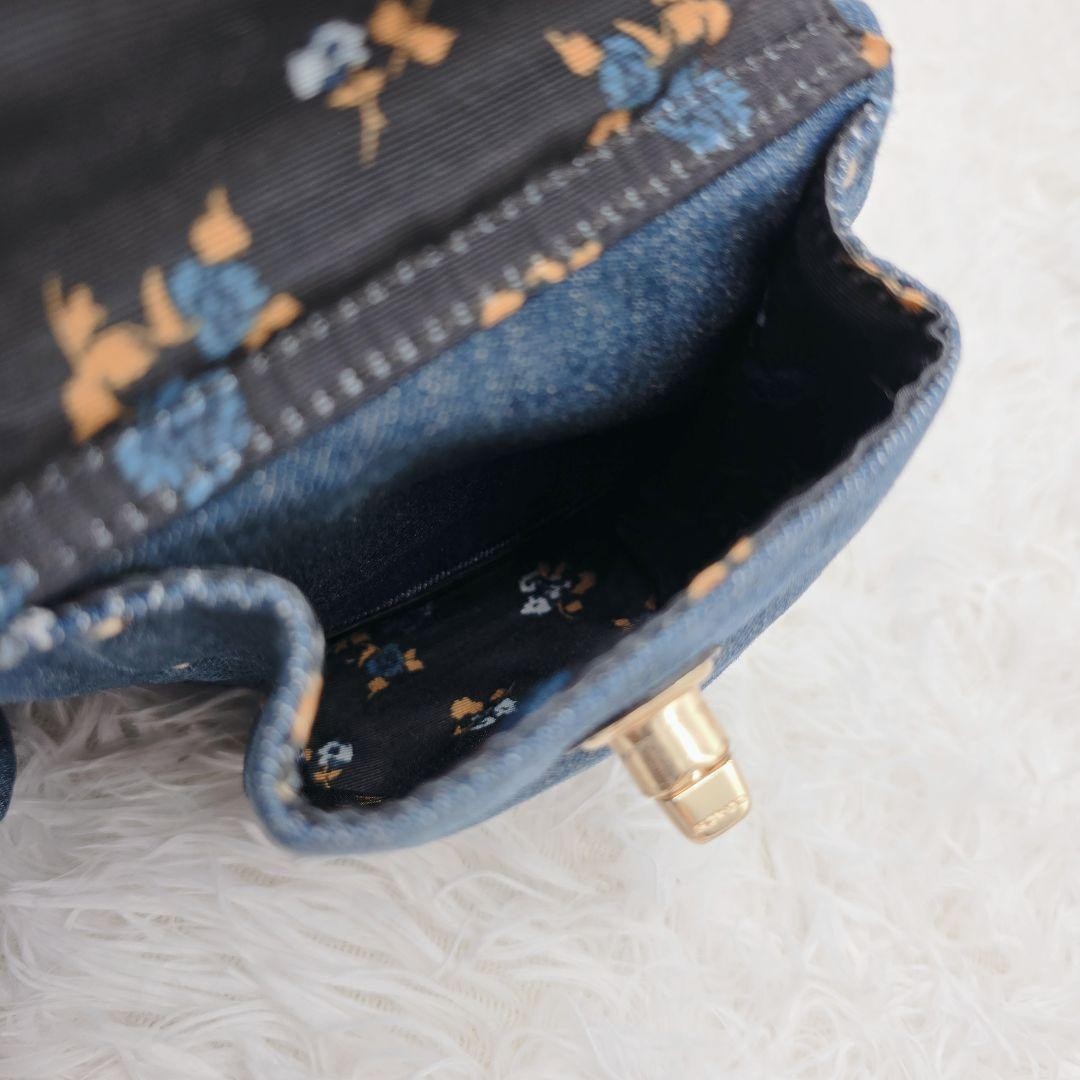 COACH Denim Leather Drawstring Backpack Dark Navy… - image 16