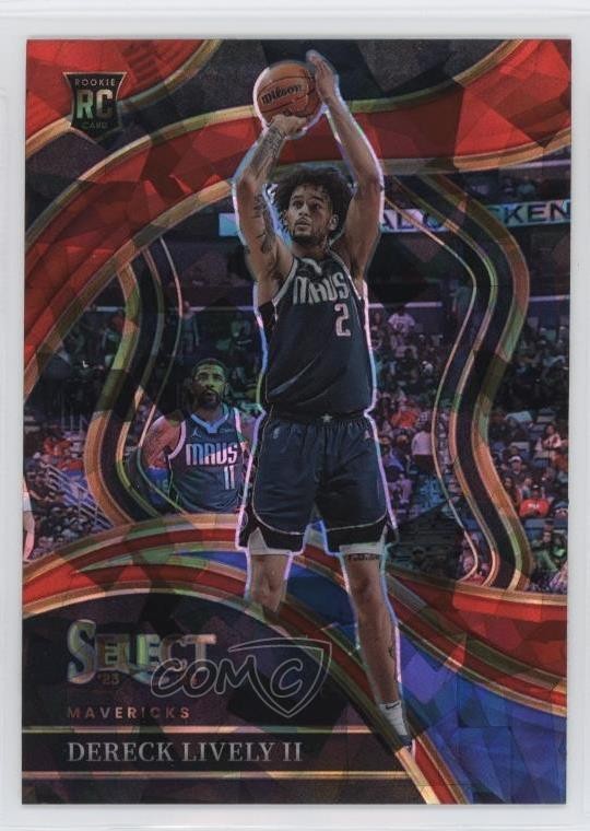 2023 Select Courtside Red Cracked Ice Prizm Dereck Lively II #285 Rookie RC 11oh