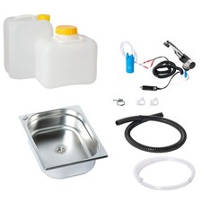 12V Camping Sp&uuml;le Bausatz Waschbecken Sp&uuml;lbecken Ford Transit VW Caddy T1 T5 T6