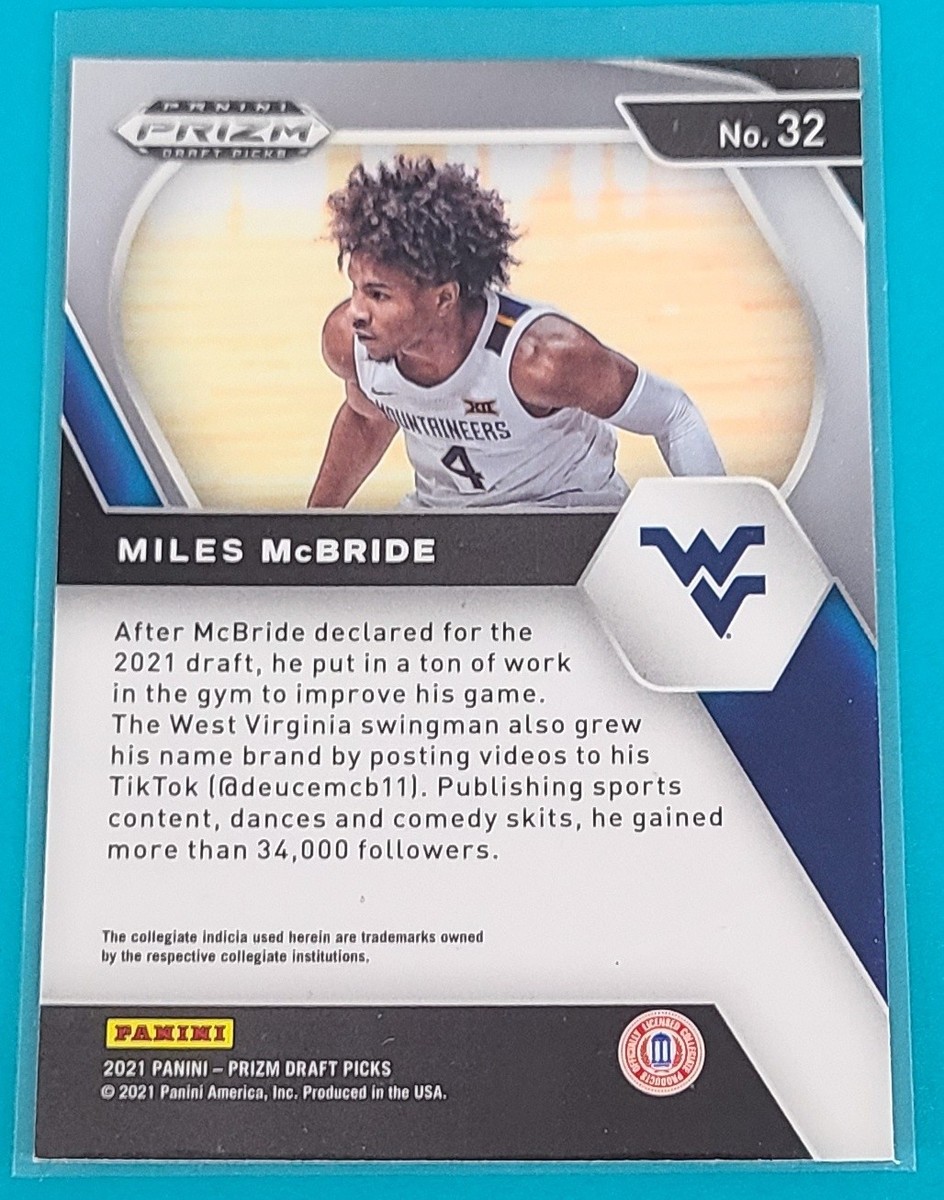 2021 Prizm Draft Picks RC #32 Miles McBride West Virginia