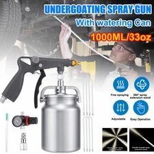 Undercoating Spray Gun 33oz Suction Feed Cup 360° &Straight Spray Hoses Rust