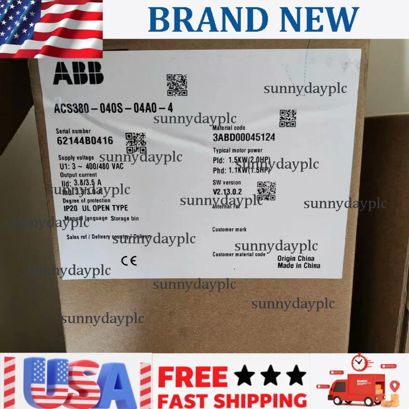 ABB ACS380-040S-04A0-4 frequency converter ACS380-040S-04A0-4 1pcs US Free TAX