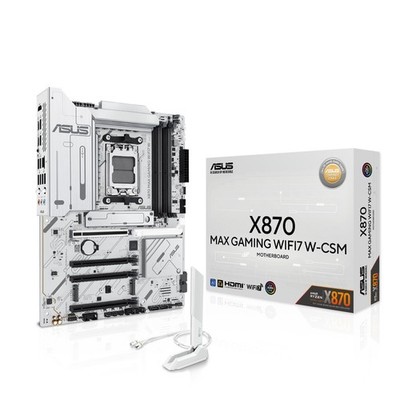 ASUS X870 MAX GAMING WIFI7 W AMD AM5 ATX Motherboard, 8-layer White PCB, 12+2...