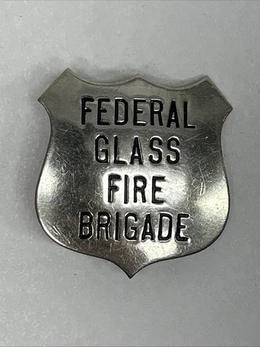 Vintage Federal Glass Fire Brigade Badge