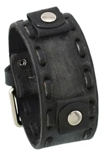 Nemesis VSB-K Faded Dark Gray 20mm Lug Width Wide Leather Cuff Watch Band
