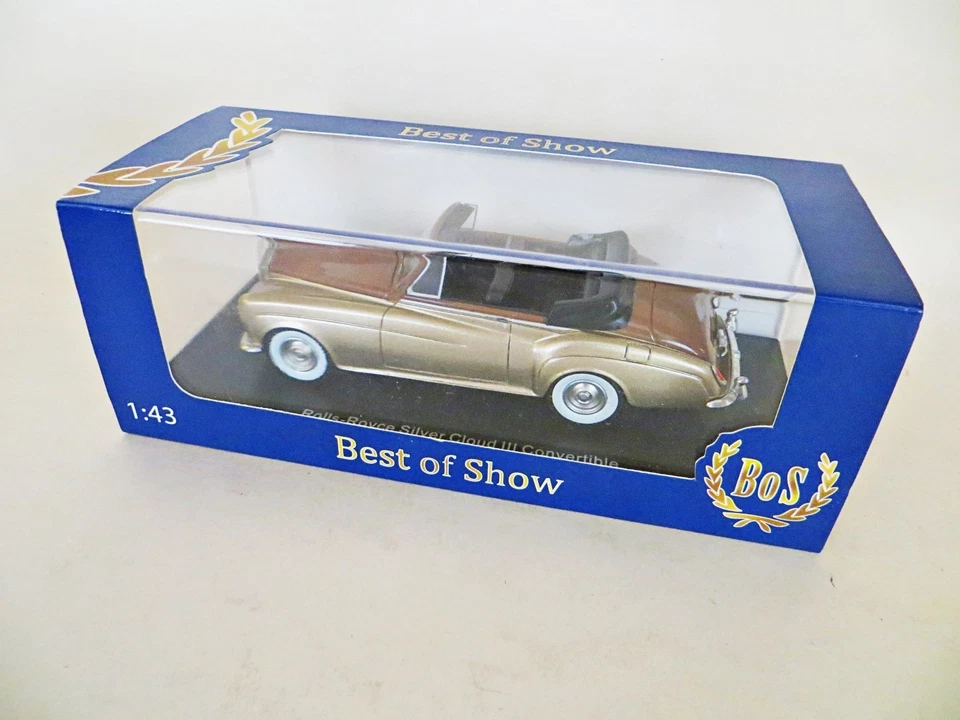 BEST OF SHOW BOS 'ROLLS ROYCE SILVER CLOUD III CONVERTIBLE' GOLD 1:43. MIB/BOXED - Image 3 of 4