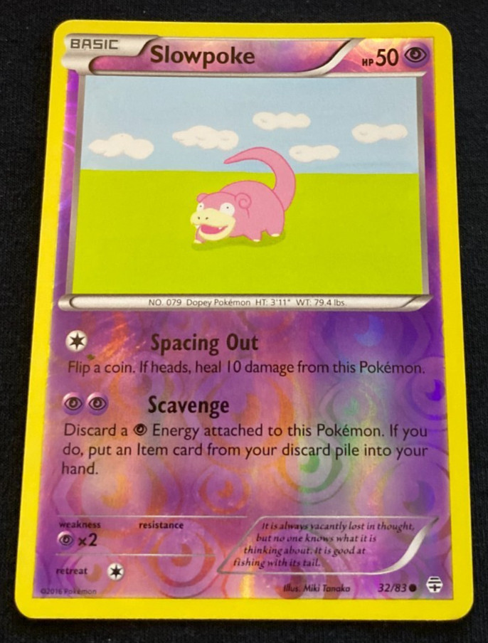 Pokemon TCG Slowpoke 32/83 Generations Reverse Holo Common LP