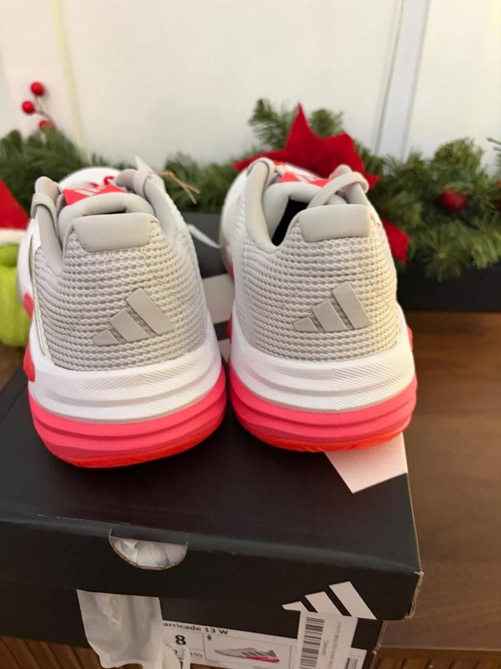 Adidas Women's Barricade 13 Tennis Sneaker, Champagne Metallic/Lucid Red US 7-10 - Image 4 of 4