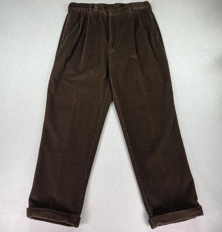 Pantalones de pana Jos A Bank para hombre 36x30 marrón plisado delantero pantalones clásicos de algodón Foto 4 de 4