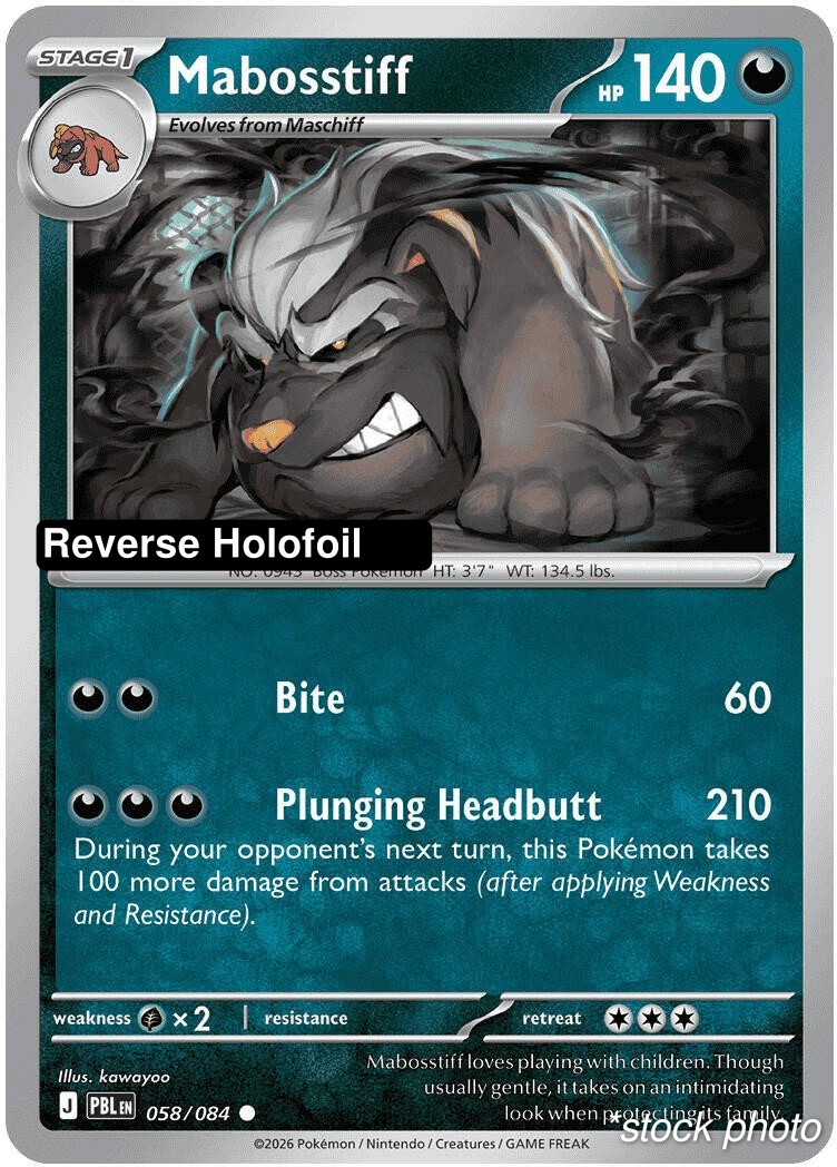 Mix/Match Up2 40% OFF Mabosstiff 058/084 Pitch Black NM Reverse Holo