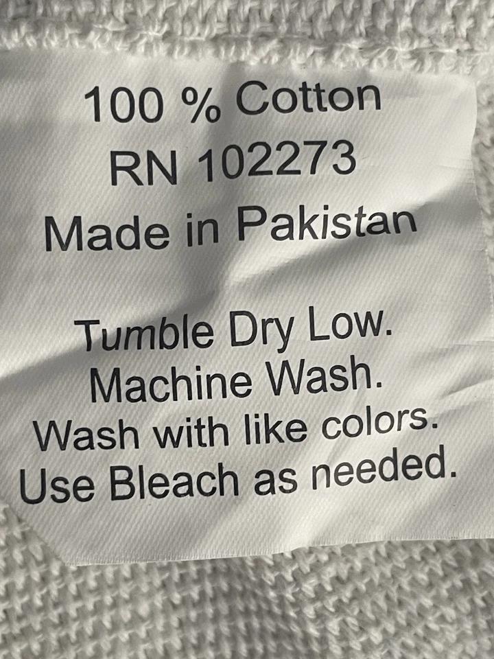 De colección. NUEVO en Paquete, Manta Térmica DOBLE, Tejido en Red, 100% Algodón Blanco 68 x86" Foto 3 de 4