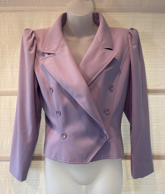 Gorgeous Ungaro Solo Donna Paris Lavender Tie Back DB Blazer~6~Lined~Mint