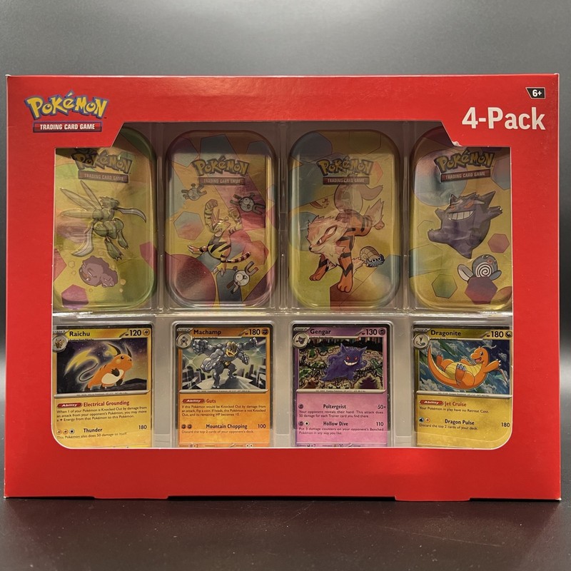 Sam's Club 151 4 Mini Tins + 4 Promo Cards Bundle Scarlet & Violet Pokemon EN