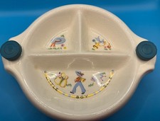 LITTLE BOY BLUE NURSERY RHYME HOT WATER DIVIDED BABY WARMING DISH CIRCA 1940'S