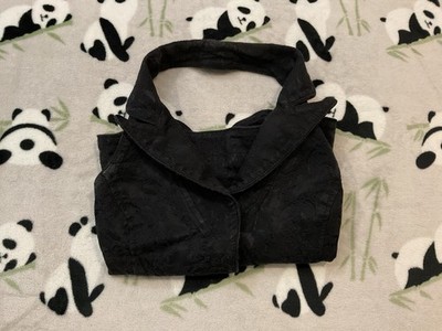 Bebe Women s Vest Size 10 Black Floral Halter Top Button Front Cropped