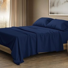 Thread Spread 1500TC Egyptian Cotton Queen Sheets 4-Piece Sateen Navy