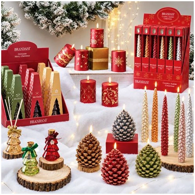 Diffusore di Fragranza Natale Albero Merry Christmas BRANDANI Vetro Bastoncini, fotografia 5 di 9