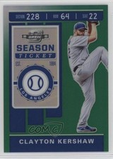 2020 Panini Chronicles Contenders Optic Green Prizm 16/50 Clayton Kershaw b4d