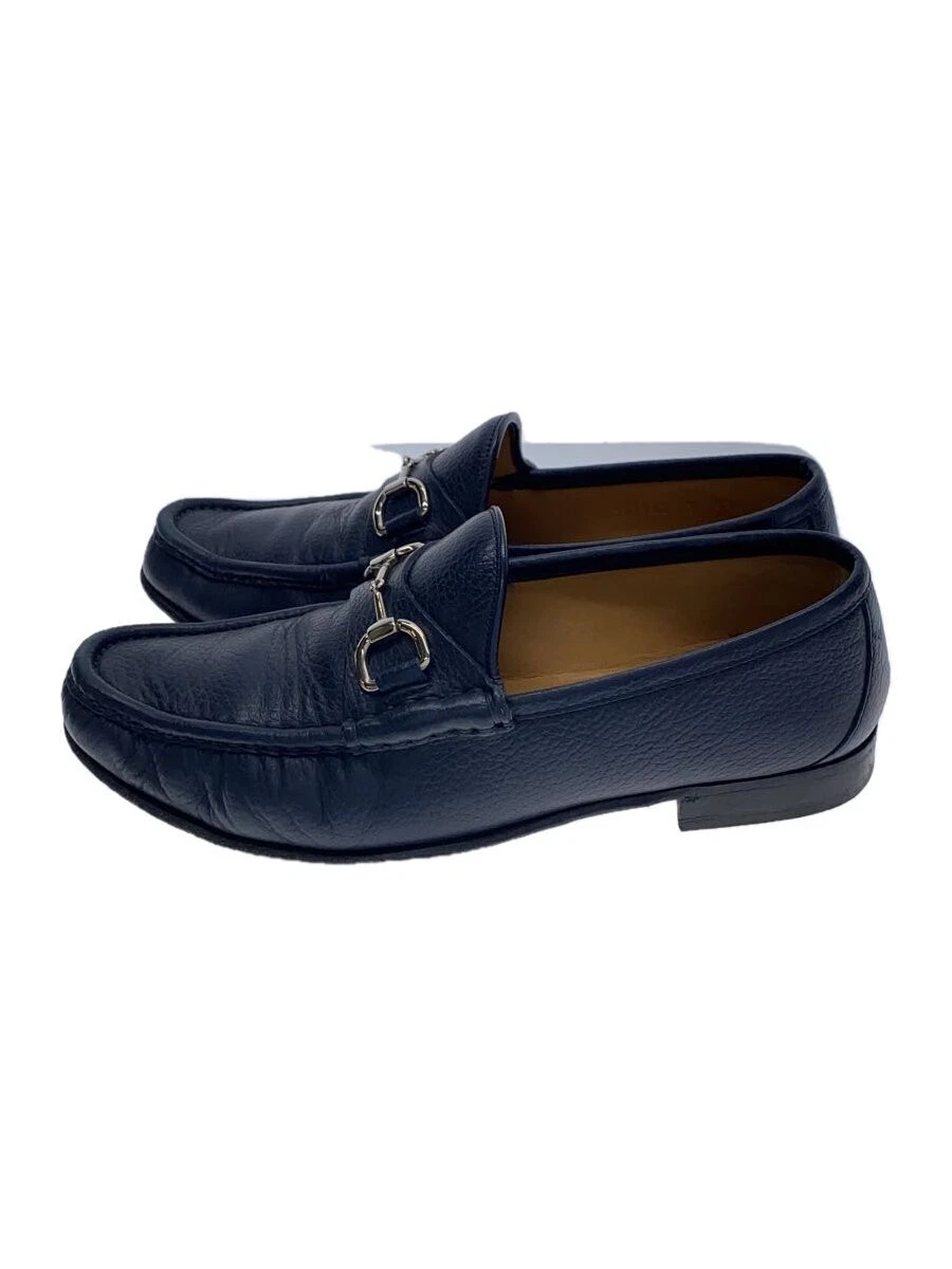 Chaussures habillées Gucci Horsebit cuir marine UK7 état occasion