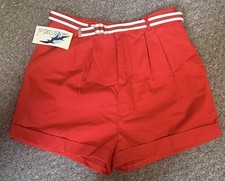 Vintage No Strings Attached Red Pleated Shorts Belted Y2K 90s Juniors 15/16