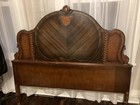 Art Deco Turn Of The 19th Century Full Size Wooden Ornate Full Size Bed