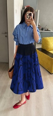 Mii collection  au musee  Mona patchwork midi skirt XS NWT