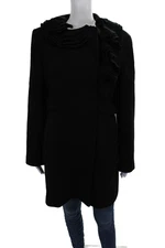 Elie Tahari Womens Overcoat Black Size L