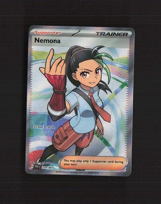 Nemona 229/091 Paldean Fates Full Art Ultra Rare Holo Pokemon Card NM