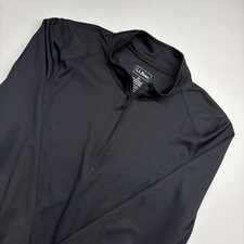 LL Bean Women's Black Quarter Zip Pullover Top XL Polyester Athleisure