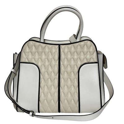 TOD'S Sera Quilted Leather 2-Way Handbag/Shoulder Bag, White Women USED