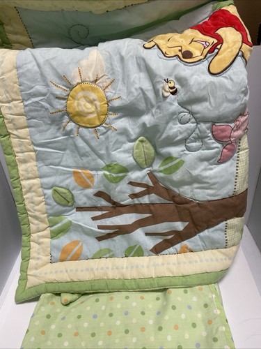 Winnie the Pooh 2010 Disney Classic Crib Comforter And Crib Skirt Honeybees
