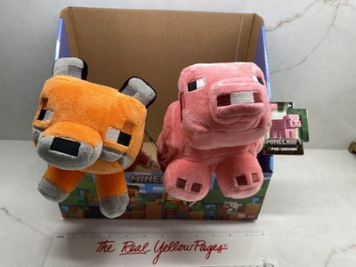 Minecraft FOX PIG Plush 10'' Mattel Mojang New  Tags Stuffed Animal Lot NWT Lot