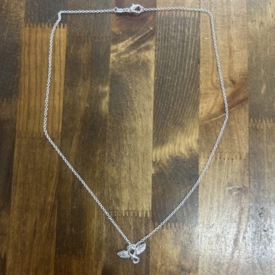 18'' 925 Silber Zopf Kette Fliegend Unendlichkeit Schleife Schieber Anhänger 2,79 Gramm