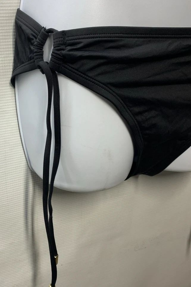 La Blanca Swim Bottom Bikini Island Goddess Side Tie Hipster Womens Size 6 Black - Image 2 of 4