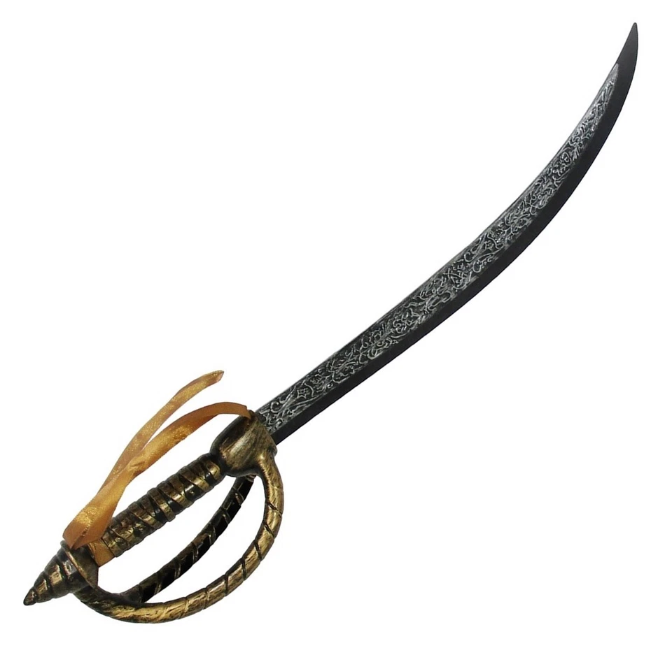 Espada pirata caribeña de plástico de lujo bucanero sable juguete utilería arma disfraz Foto 4 de 4