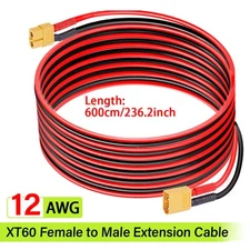 XT60 Female to Solar Connector Solar Panel Extension Charging Cable 12 AWG US