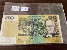 $50 Australian Paper Bank Note Johnston / Fraser 1985 Fifty Dollars YQA 833346