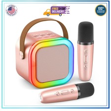 Karaoke Machine Kids Adults,Bluetooth Speaker with 2 Wireless Microphones