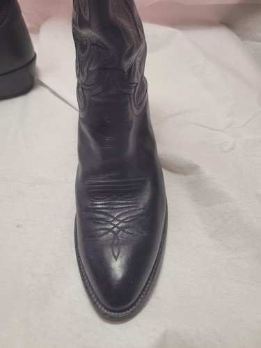 Stivali da cowboy western rodeo in pelle di vitello nero Justin 1409 da uomo 11 D BELLI - Foto 4 di 14