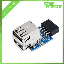 9pin USB 2.0 Female Pin Dual Port Motherboard Header Adapter Dual Layer for PC