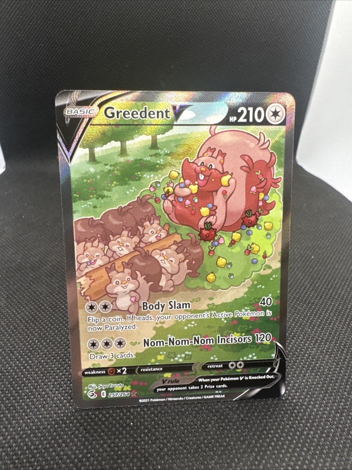 Greedent V (Alternate Full Art) 257/264 Swsh08:Fusion Strike Holo Pokemon TCG NM